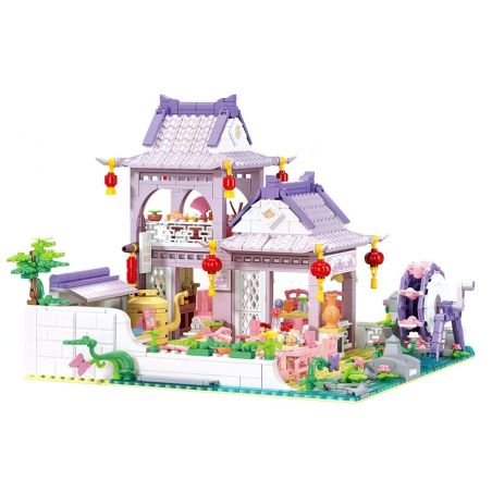 SLUBAN M38-B1078 B1078 1078 M38B1078 38-B1078 non  CÔ GÁI ĐẦY MÀU SẮC TRONG MƠ HỒNG QUÁN TRÀ bộ đồ chơi xếp lắp ráp ghép mô hình Girl Con Gái 981 khối