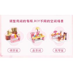 SLUBAN M38-B1078 B1078 1078 M38B1078 38-B1078 non  CÔ GÁI ĐẦY MÀU SẮC TRONG MƠ HỒNG QUÁN TRÀ bộ đồ chơi xếp lắp ráp ghép mô hình Girl Con Gái 981 khối