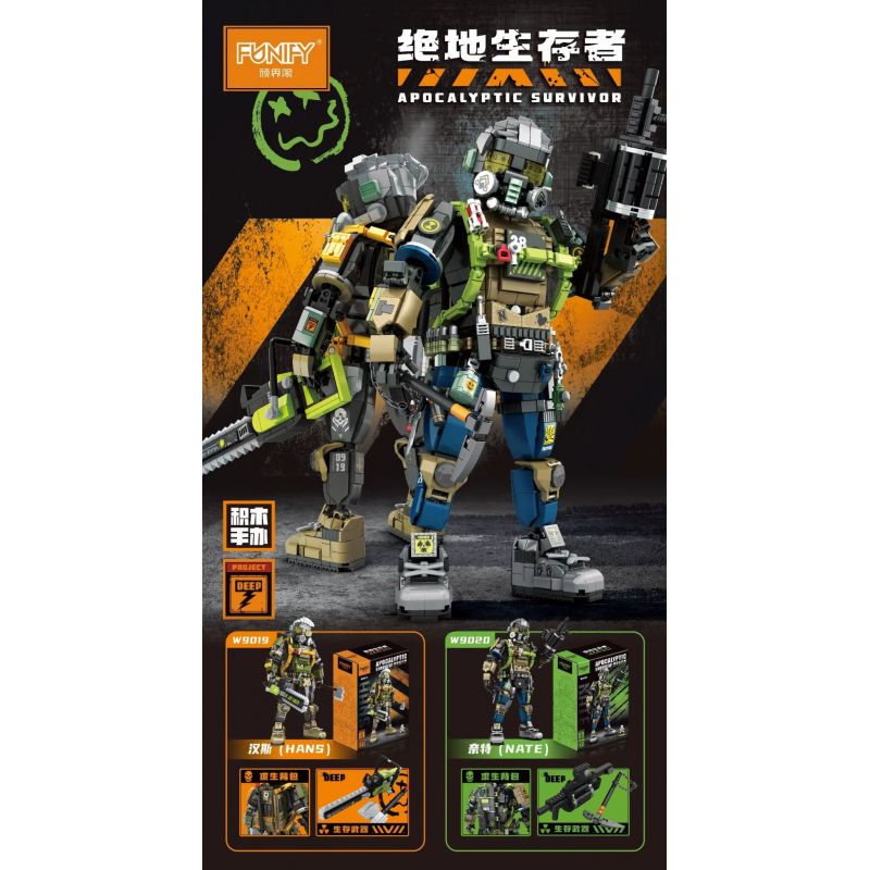 FUNIFY W9019 9019 non  NGƯỜI SỐNG SÓT CỦA JEDI HANS bộ đồ chơi xếp lắp ráp ghép mô hình APOCALYPTIC SURVIVOR
