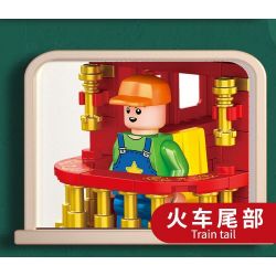 FORANGE FC1703 1703 non  DU LỊCH QUỸ ĐẠO TÀU THAM QUAN bộ đồ chơi xếp lắp ráp ghép mô hình City ORBITAL ADVENTURE SIGHTSEEING TRAIN Thành Phố 732 khối