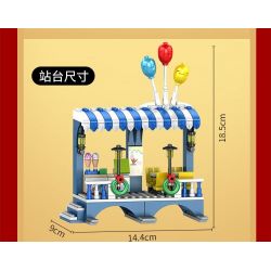 FORANGE FC1703 1703 non  DU LỊCH QUỸ ĐẠO TÀU THAM QUAN bộ đồ chơi xếp lắp ráp ghép mô hình City ORBITAL ADVENTURE SIGHTSEEING TRAIN Thành Phố 732 khối