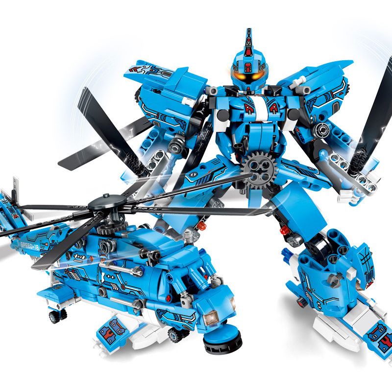 LE YI 81052 non  MÁY BIẾN HÌNH ĐIÊN CUỒNG BAY CHIẾN ĐẤU TRỰC THĂNG Z-18 bộ đồ chơi xếp lắp ráp ghép mô hình Military Army Quân Sự Bộ Đội 665 khối