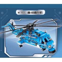 LE YI 81052 non  MÁY BIẾN HÌNH ĐIÊN CUỒNG BAY CHIẾN ĐẤU TRỰC THĂNG Z-18 bộ đồ chơi xếp lắp ráp ghép mô hình Military Army Quân Sự Bộ Đội 665 khối