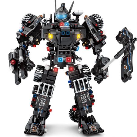 LE YI 81062 non  MACHINE FRENZY CHIẾN BINH CÔNG LÝ SWAT XE BỌC THÉP bộ đồ chơi xếp lắp ráp ghép mô hình Military Army Quân Sự Bộ Đội 688 khối