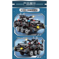 LE YI 81062 non  MACHINE FRENZY CHIẾN BINH CÔNG LÝ SWAT XE BỌC THÉP bộ đồ chơi xếp lắp ráp ghép mô hình Military Army Quân Sự Bộ Đội 688 khối