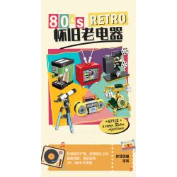 JIESTAR 58097 non  CƠN SỐT HIỆN ĐẠI 6 MẪU TV HOÀI CỔ ĐIỆN THOẠI ĐIỂN KÍNH VIỄN VỌNG THIÊN VĂN RADIO MÁY PHA CÀ PHÊ ESPRESSO CHIẾU KIỂU CŨ bộ đồ chơi xếp lắp ráp ghép mô hình Creator Sáng Tạo 487 khối