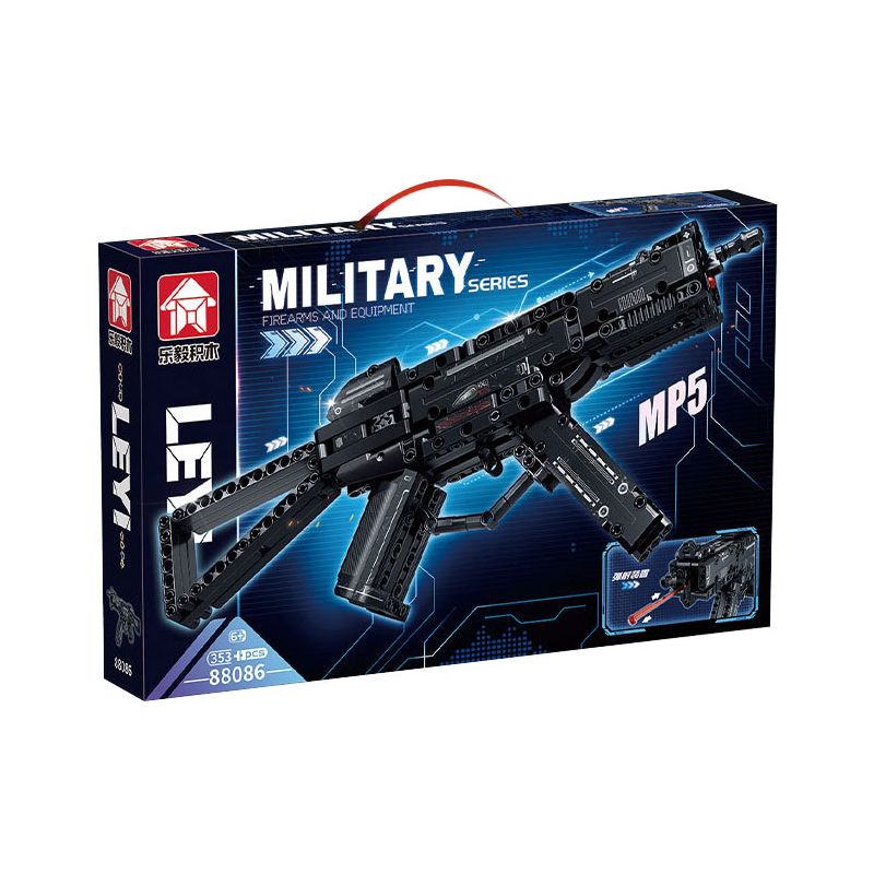 LE YI 88086 non  SÚNG TIỂU LIÊN MP5 bộ đồ chơi xếp lắp ráp ghép mô hình Military Army Quân Sự Bộ Đội 353 khối