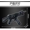 LE YI 88086 non  SÚNG TIỂU LIÊN MP5 bộ đồ chơi xếp lắp ráp ghép mô hình Military Army Quân Sự Bộ Đội 353 khối