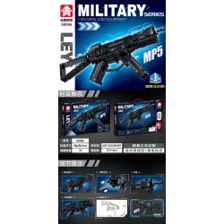 LE YI 88086 non  SÚNG TIỂU LIÊN MP5 bộ đồ chơi xếp lắp ráp ghép mô hình Military Army Quân Sự Bộ Đội 353 khối