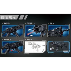 LE YI 88086 non  SÚNG TIỂU LIÊN MP5 bộ đồ chơi xếp lắp ráp ghép mô hình Military Army Quân Sự Bộ Đội 353 khối