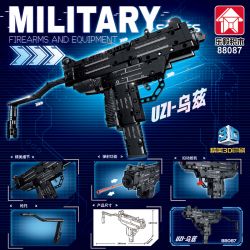 LE YI 88087 non  SÚNG TIỂU LIÊN UZI bộ đồ chơi xếp lắp ráp ghép mô hình Military Army Quân Sự Bộ Đội 402 khối