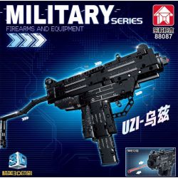 LE YI 88087 non  SÚNG TIỂU LIÊN UZI bộ đồ chơi xếp lắp ráp ghép mô hình Military Army Quân Sự Bộ Đội 402 khối