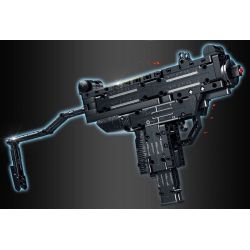 LE YI 88087 non  SÚNG TIỂU LIÊN UZI bộ đồ chơi xếp lắp ráp ghép mô hình Military Army Quân Sự Bộ Đội 402 khối