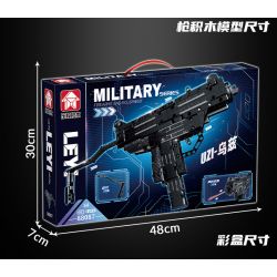 LE YI 88087 non  SÚNG TIỂU LIÊN UZI bộ đồ chơi xếp lắp ráp ghép mô hình Military Army Quân Sự Bộ Đội 402 khối