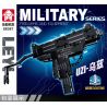 LE YI 88087 non  SÚNG TIỂU LIÊN UZI bộ đồ chơi xếp lắp ráp ghép mô hình Military Army Quân Sự Bộ Đội 402 khối