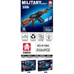 LE YI 81060 non  SÚNG TRƯỜNG TỰ ĐỘNG AK-47 bộ đồ chơi xếp lắp ráp ghép mô hình Military Army Quân Sự Bộ Đội 516 khối