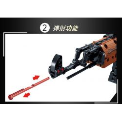 LE YI 81060 non  SÚNG TRƯỜNG TỰ ĐỘNG AK-47 bộ đồ chơi xếp lắp ráp ghép mô hình Military Army Quân Sự Bộ Đội 516 khối
