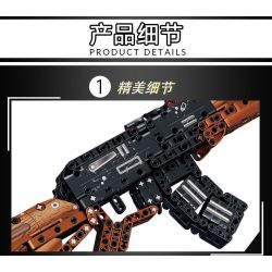 LE YI 81060 non  SÚNG TRƯỜNG TỰ ĐỘNG AK-47 bộ đồ chơi xếp lắp ráp ghép mô hình Military Army Quân Sự Bộ Đội 516 khối
