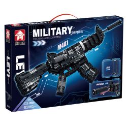 LE YI 81061 non  SÚNG CARBINE M4A1 bộ đồ chơi xếp lắp ráp ghép mô hình Military Army Quân Sự Bộ Đội 523 khối