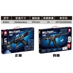 LE YI 81061 non  SÚNG CARBINE M4A1 bộ đồ chơi xếp lắp ráp ghép mô hình Military Army Quân Sự Bộ Đội 523 khối