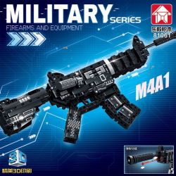 LE YI 81061 non  SÚNG CARBINE M4A1 bộ đồ chơi xếp lắp ráp ghép mô hình Military Army Quân Sự Bộ Đội 523 khối