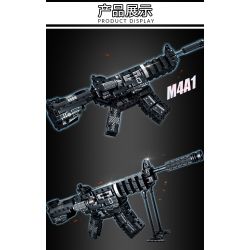 LE YI 81061 non  SÚNG CARBINE M4A1 bộ đồ chơi xếp lắp ráp ghép mô hình Military Army Quân Sự Bộ Đội 523 khối