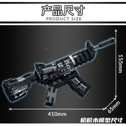 LE YI 81061 non  SÚNG CARBINE M4A1 bộ đồ chơi xếp lắp ráp ghép mô hình Military Army Quân Sự Bộ Đội 523 khối