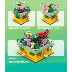 Kazi KY81114 81114 non  CÔN TRÙNG VÀ HOA CÓ 4 LOẠI BỌ RÙA LAN TRẮNG BƯỚM AGAVE ONG VIOLET CÁNH CỨNG CÂY THƠM bộ đồ chơi xếp lắp ráp ghép mô hình Creator INSECT AND FLOWERS Sáng Tạo 1134 khối