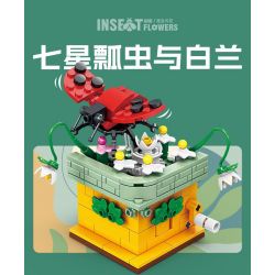 Kazi KY81114 81114 non  CÔN TRÙNG VÀ HOA CÓ 4 LOẠI BỌ RÙA LAN TRẮNG BƯỚM AGAVE ONG VIOLET CÁNH CỨNG CÂY THƠM bộ đồ chơi xếp lắp ráp ghép mô hình Creator INSECT AND FLOWERS Sáng Tạo 1134 khối