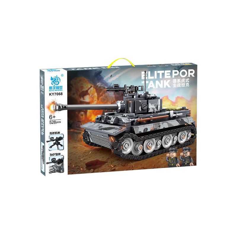 KUYU MOXING KY7068 7068 non  XE TĂNG CHIẾN ĐẤU CHỦ LỰC TIGER CỦA ĐỨC bộ đồ chơi xếp lắp ráp ghép mô hình Military Army Quân Sự Bộ Đội 528 khối