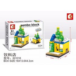 SEMBO WEKKI VIGGI 601016 non  CỬA HÀNG ĐỒ UỐNG SPRITE bộ đồ chơi xếp lắp ráp ghép mô hình Creator SEMBO BLOCK Sáng Tạo 56 khối
