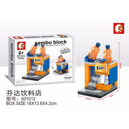 SEMBO WEKKI VIGGI 601012 non  CỬA HÀNG ĐỒ UỐNG FANTA bộ đồ chơi xếp lắp ráp ghép mô hình Creator SEMBO BLOCK Sáng Tạo 71 khối