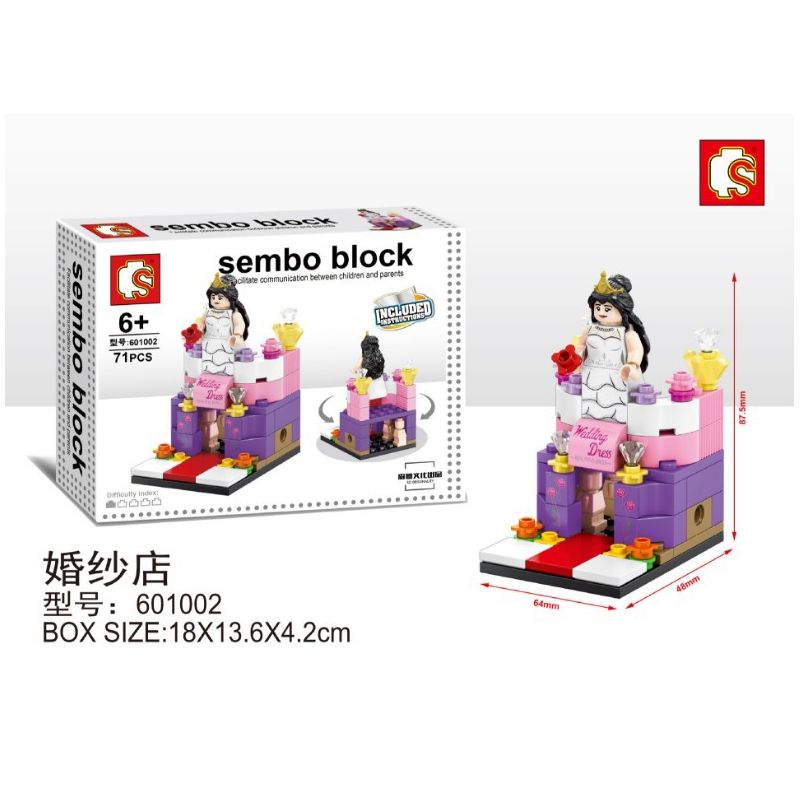 SEMBO WEKKI VIGGI 601002 non  CỬA HÀNG ÁO CƯỚI bộ đồ chơi xếp lắp ráp ghép mô hình Creator SEMBO BLOCK Sáng Tạo 71 khối
