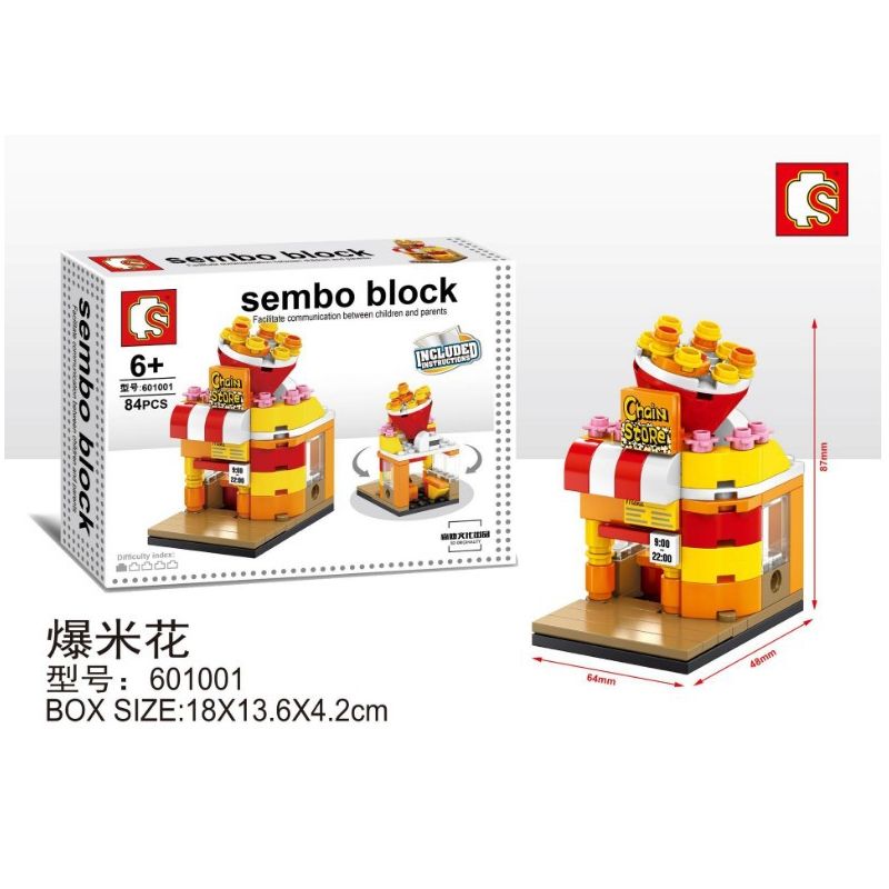 SEMBO WEKKI VIGGI 601001 non  CỬA HÀNG BỎNG NGÔ bộ đồ chơi xếp lắp ráp ghép mô hình Creator SEMBO BLOCK Sáng Tạo 84 khối