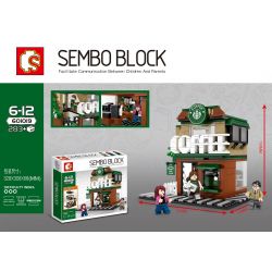 SEMBO WEKKI VIGGI 601019 non  CỬA HÀNG CÀ PHÊ STARBUCKS bộ đồ chơi xếp lắp ráp ghép mô hình Mini Modular COFFEE Đường Phố Thu Nhỏ 283 khối