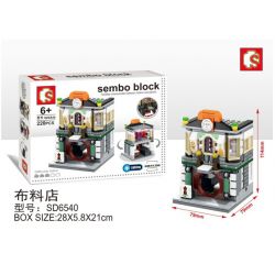 SEMBO WEKKI VIGGI SD6540 6540 non  CỬA HÀNG VẢI bộ đồ chơi xếp lắp ráp ghép mô hình Mini Modular SEMBO BLOCK CLOTH SHOP Đường Phố Thu Nhỏ 220 khối