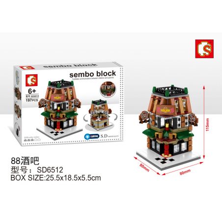 SEMBO WEKKI VIGGI SD6512 6512 non  THANH 88 bộ đồ chơi xếp lắp ráp ghép mô hình Mini Modular SEMBO BLOCK NO88 Đường Phố Thu Nhỏ 197 khối