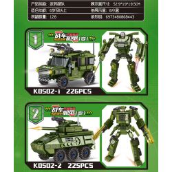 MINGDI LEIBAO K0502 0502 non  LỰC LƯỢNG VŨ TRANG TỔ HỢP WAR MECHA 4 bộ đồ chơi xếp lắp ráp ghép mô hình Military Army ARMED FORCES Quân Sự Bộ Đội 905 khối