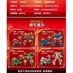 MINGDI LEIBAO K0508 0508 non  MECHA SIÊU BIẾN HÌNH ÁO GIÁP XE MÁY 4 MẪU bộ đồ chơi xếp lắp ráp ghép mô hình Racers DEFORMATION Đua Tốc Độ 842 khối