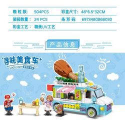 MINGDI LEIBAO 10141 non  TÌM XE BÁN ĐỒ ĂN GÀ RÁN CAY bộ đồ chơi xếp lắp ráp ghép mô hình FOOD CART 504 khối