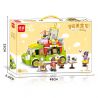 MINGDI LEIBAO 10143 non  TÌM XE BÁN ĐỒ ĂN TRÀ SỮA bộ đồ chơi xếp lắp ráp ghép mô hình FOOD CART 501 khối