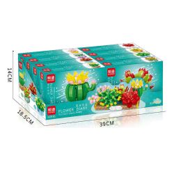 MINGDI LEIBAO K0536 0536 non  NHẬT KÝ HOA MỌNG NƯỚC bộ đồ chơi xếp lắp ráp ghép mô hình Creator SUCCULENT PLANTS Sáng Tạo 919 khối