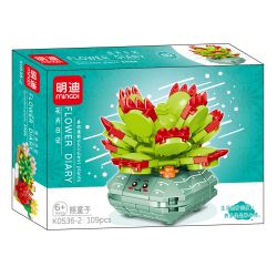 MINGDI LEIBAO K0536 0536 non  NHẬT KÝ HOA MỌNG NƯỚC bộ đồ chơi xếp lắp ráp ghép mô hình Creator SUCCULENT PLANTS Sáng Tạo 919 khối