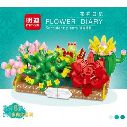 MINGDI LEIBAO K0536 0536 non  NHẬT KÝ HOA MỌNG NƯỚC bộ đồ chơi xếp lắp ráp ghép mô hình Creator SUCCULENT PLANTS Sáng Tạo 919 khối