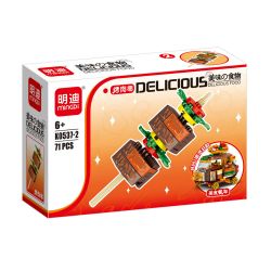 MINGDI LEIBAO K0537 0537 non  8 LOẠI MÓN ĂN NGON KEM XOÀI KEBAB DƯA HẤU MÁT LẠNH SUSHI TRỨNG CÁ TÔM CHIÊN VÀNG BÁNH QUY CẦU VỒNG ĐẦY MÀU SẮC RAMEN CÁNH GÀ NƯỚNG bộ đồ chơi xếp lắp ráp ghép mô hình 563 khối