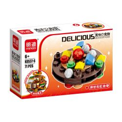 MINGDI LEIBAO K0537 0537 non  8 LOẠI MÓN ĂN NGON KEM XOÀI KEBAB DƯA HẤU MÁT LẠNH SUSHI TRỨNG CÁ TÔM CHIÊN VÀNG BÁNH QUY CẦU VỒNG ĐẦY MÀU SẮC RAMEN CÁNH GÀ NƯỚNG bộ đồ chơi xếp lắp ráp ghép mô hình 563 khối