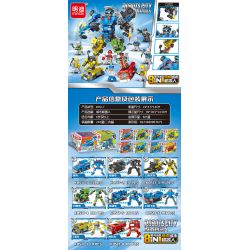 MINGDI LEIBAO K0517 0517 non  ROBOT ĐÔ THỊ 8 TỔ HỢP bộ đồ chơi xếp lắp ráp ghép mô hình 862 khối