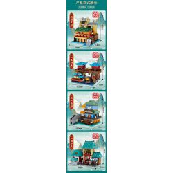 MINGDI LEIBAO K0500 0500 non  4 LOẠI HÌNH KIẾN ​​TRÚC CỔ ĐIỂN PHƯỢNG HOÀNG TRẤN BẾN CẢNG GIANG NAM CHIẾT WUZHEN NHÀ SÁCH bộ đồ chơi xếp lắp ráp ghép mô hình Military Army Quân Sự Bộ Đội 1051 khối