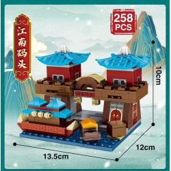 MINGDI LEIBAO K0500 0500 non  4 LOẠI HÌNH KIẾN ​​TRÚC CỔ ĐIỂN PHƯỢNG HOÀNG TRẤN BẾN CẢNG GIANG NAM CHIẾT WUZHEN NHÀ SÁCH bộ đồ chơi xếp lắp ráp ghép mô hình Military Army Quân Sự Bộ Đội 1051 khối