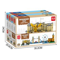 MINGDI LEIBAO K0612 0612 non  4 CÔNG TRÌNH CỔ ĐIỂN CUNG ĐIỆN BUCKINGHAM CẦU THÁP VÒNG ĐU QUAY LONDON EYE BIG BEN bộ đồ chơi xếp lắp ráp ghép mô hình 1109 khối